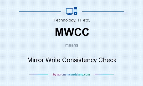 What does MWCC mean? It stands for Mirror Write Consistency Check