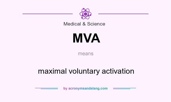 What does MVA mean? It stands for maximal voluntary activation