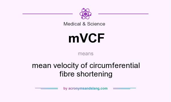 What does mVCF mean? It stands for mean velocity of circumferential fibre shortening