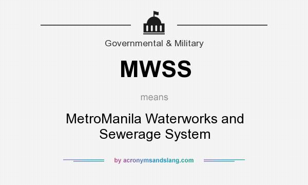 What does MWSS mean? It stands for MetroManila Waterworks and Sewerage System