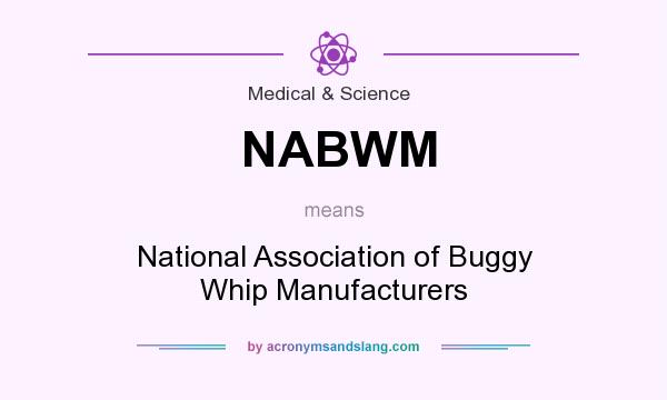 What does NABWM mean? It stands for National Association of Buggy Whip Manufacturers