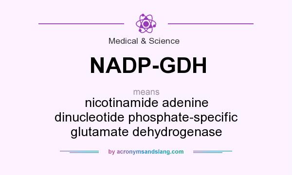 What does NADP-GDH mean? It stands for nicotinamide adenine dinucleotide phosphate-specific glutamate dehydrogenase