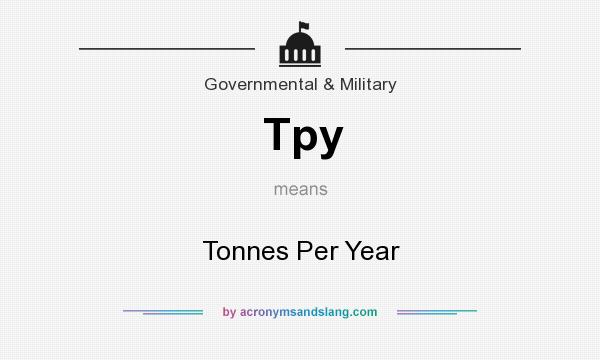 What does Tpy mean? It stands for Tonnes Per Year