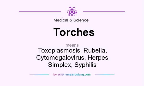 What does Torches mean? It stands for Toxoplasmosis, Rubella, Cytomegalovirus, Herpes Simplex, Syphilis
