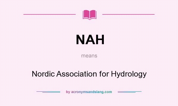 What does NAH mean? It stands for Nordic Association for Hydrology