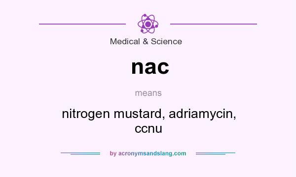 What does nac mean? It stands for nitrogen mustard, adriamycin, ccnu