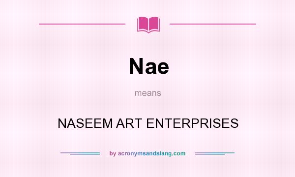 What does Nae mean? It stands for NASEEM ART ENTERPRISES