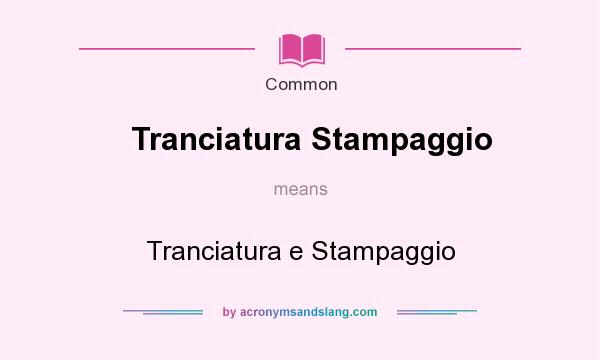 What does Tranciatura Stampaggio mean? It stands for Tranciatura e Stampaggio