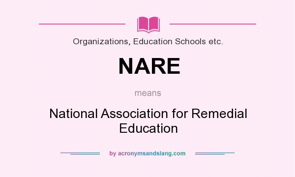 What does NARE mean? It stands for National Association for Remedial Education