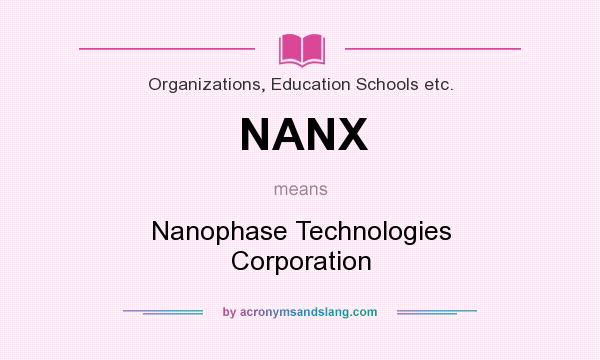 What does NANX mean? It stands for Nanophase Technologies Corporation