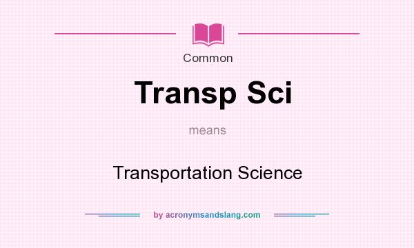 What does Transp Sci mean? It stands for Transportation Science