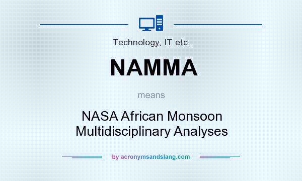 What does NAMMA mean? It stands for NASA African Monsoon Multidisciplinary Analyses