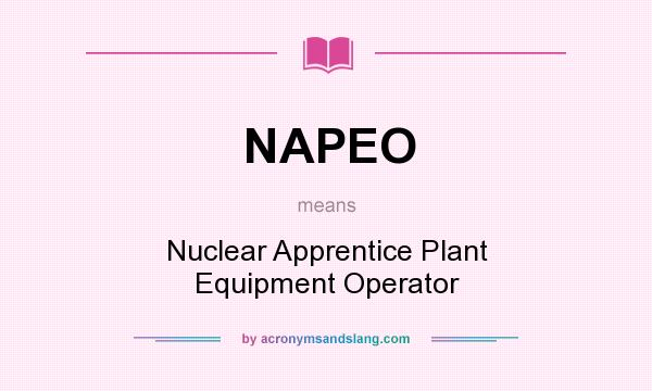 What does NAPEO mean? It stands for Nuclear Apprentice Plant Equipment Operator