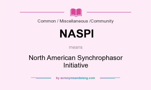 What does NASPI mean? It stands for North American Synchrophasor Initiative