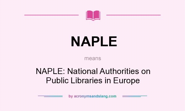 What does NAPLE mean? It stands for NAPLE: National Authorities on Public Libraries in Europe