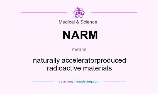 What does NARM mean? It stands for naturally acceleratorproduced radioactive materials