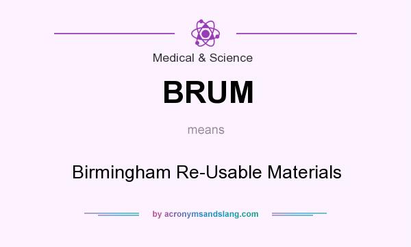 What does BRUM mean? It stands for Birmingham Re-Usable Materials