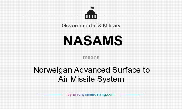 What does NASAMS mean? It stands for Norweigan Advanced Surface to Air Missile System