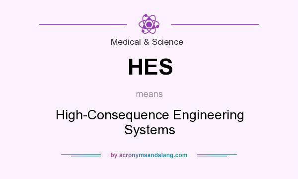 What does HES mean? It stands for High-Consequence Engineering Systems