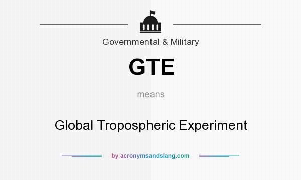 What does GTE mean? It stands for Global Tropospheric Experiment