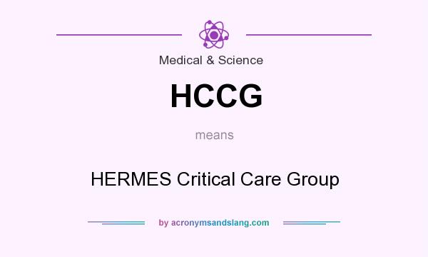 What does HCCG mean? It stands for HERMES Critical Care Group