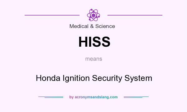 What does HISS mean? It stands for Honda Ignition Security System
