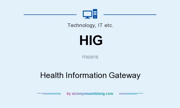 What does HIG mean? It stands for Health Information Gateway