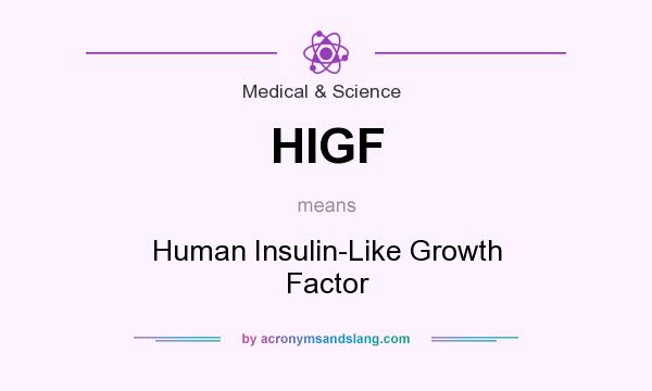 What does HIGF mean? It stands for Human Insulin-Like Growth Factor