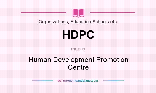 What does HDPC mean? It stands for Human Development Promotion Centre