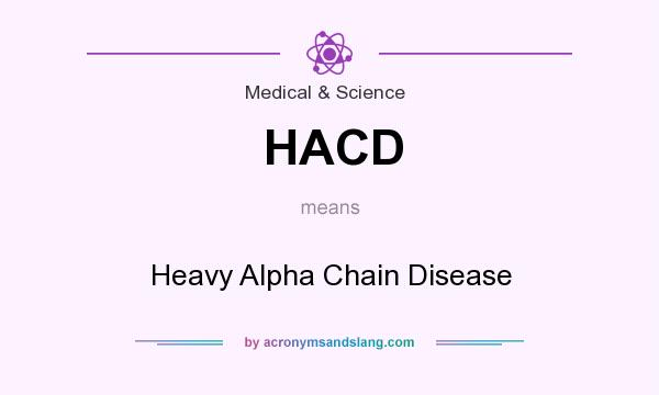 What does HACD mean? It stands for Heavy Alpha Chain Disease