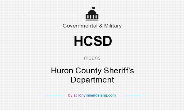 What does HCSD mean? It stands for Huron County Sheriff`s Department