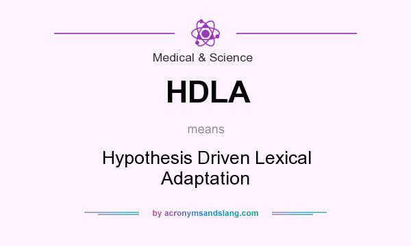 What does HDLA mean? It stands for Hypothesis Driven Lexical Adaptation