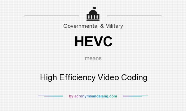 What does HEVC mean? It stands for High Efficiency Video Coding
