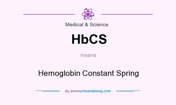What does HbCS mean? It stands for Hemoglobin Constant Spring