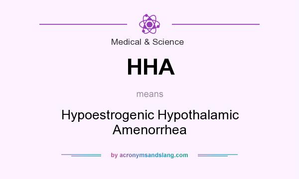 What does HHA mean? It stands for Hypoestrogenic Hypothalamic Amenorrhea