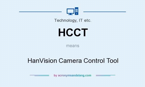 What does HCCT mean? It stands for HanVision Camera Control Tool