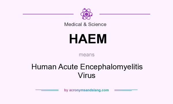 What does HAEM mean? It stands for Human Acute Encephalomyelitis Virus
