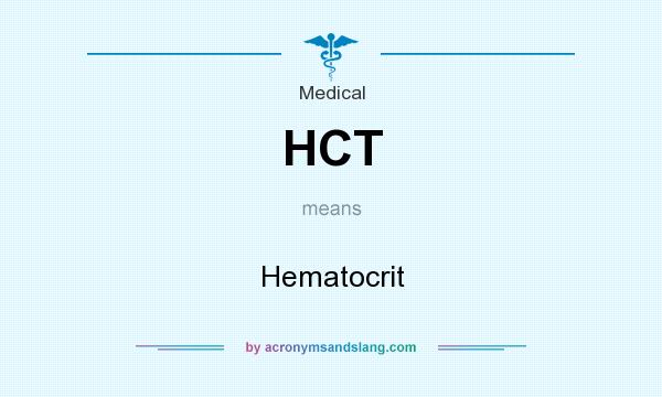 What does HCT mean? It stands for Hematocrit