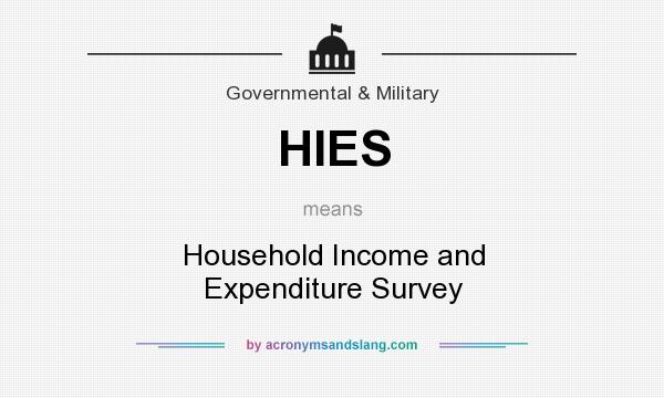 What does HIES mean? It stands for Household Income and Expenditure Survey