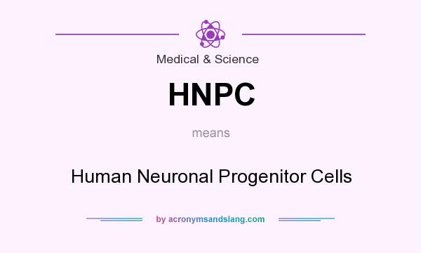 What does HNPC mean? It stands for Human Neuronal Progenitor Cells