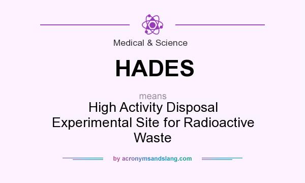 What does HADES mean? It stands for High Activity Disposal Experimental Site for Radioactive Waste