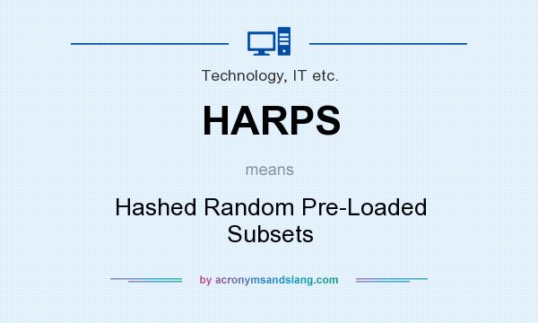 What does HARPS mean? It stands for Hashed Random Pre-Loaded Subsets