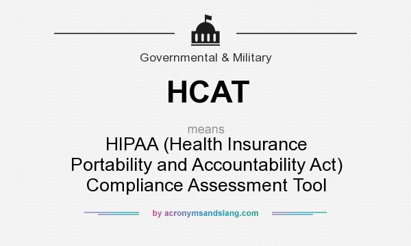 What does HCAT mean? It stands for HIPAA (Health Insurance Portability and Accountability Act) Compliance Assessment Tool