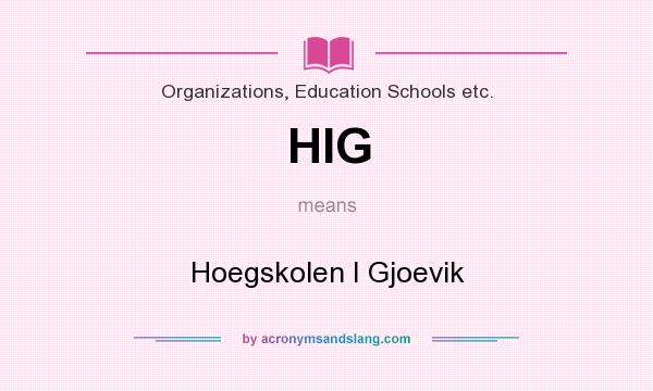 What does HIG mean? It stands for Hoegskolen I Gjoevik