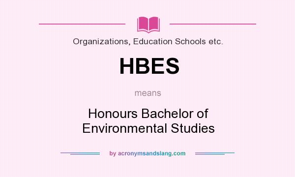 What does HBES mean? It stands for Honours Bachelor of Environmental Studies