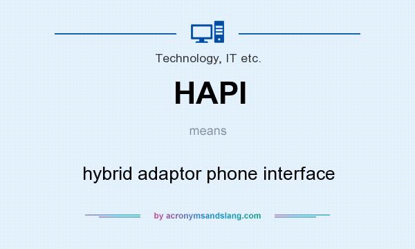 What does HAPI mean? It stands for hybrid adaptor phone interface