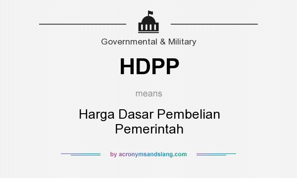 What does HDPP mean? It stands for Harga Dasar Pembelian Pemerintah