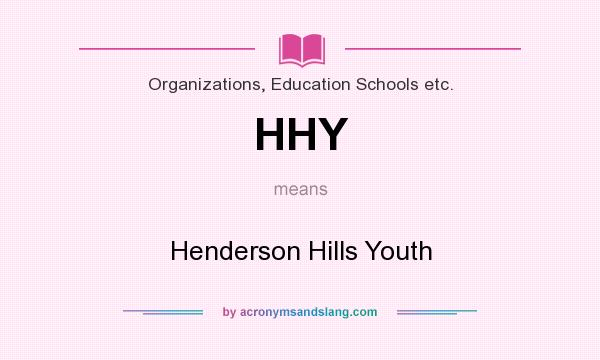 What does HHY mean? It stands for Henderson Hills Youth