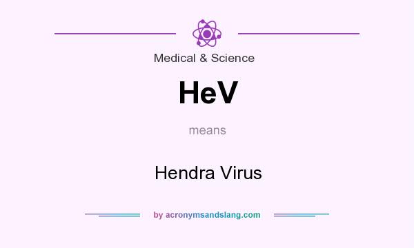 What does HeV mean? It stands for Hendra Virus