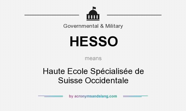 What does HESSO mean? It stands for Haute Ecole Spécialisée de Suisse Occidentale
